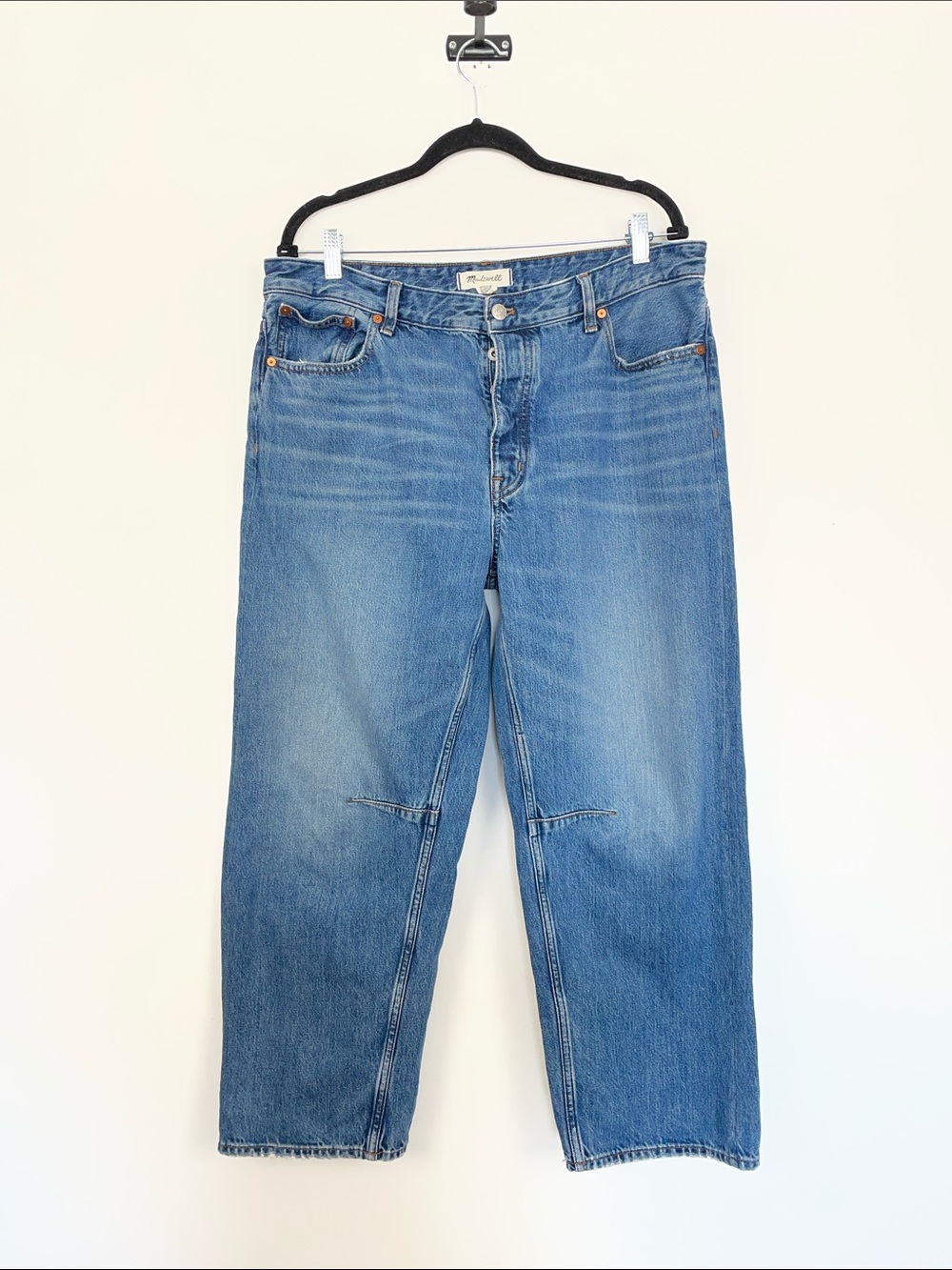 Madewell The Darted Barrel Leg Button Fly Blue Jeans Women's 31 (36) Casual Pant - Picture 2 of 8